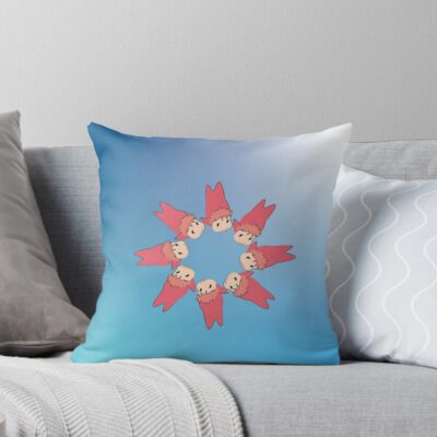 Ponyo Many Throw Pillow