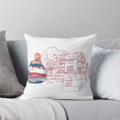 Ponyo Illustration Ponyo Throw Pillow
